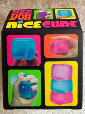 LOT of 3 NIB Nee Doh Purple, Pink, Blue Nice Cube Squish
